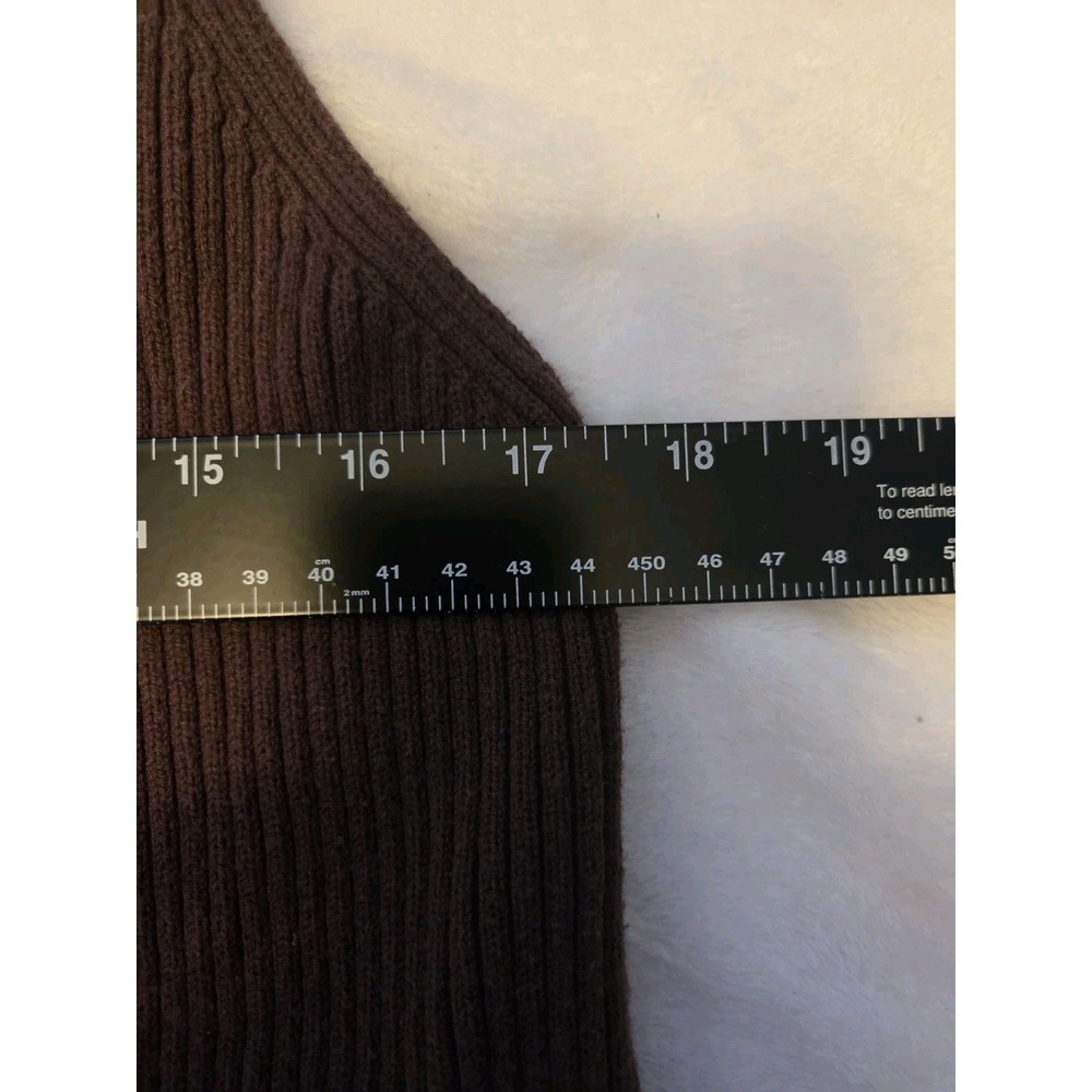 094 Sincerely Jules Rib Knit Tie Front Sweater Vest Brown Sleeveless Women's M - Picture 3 of 10